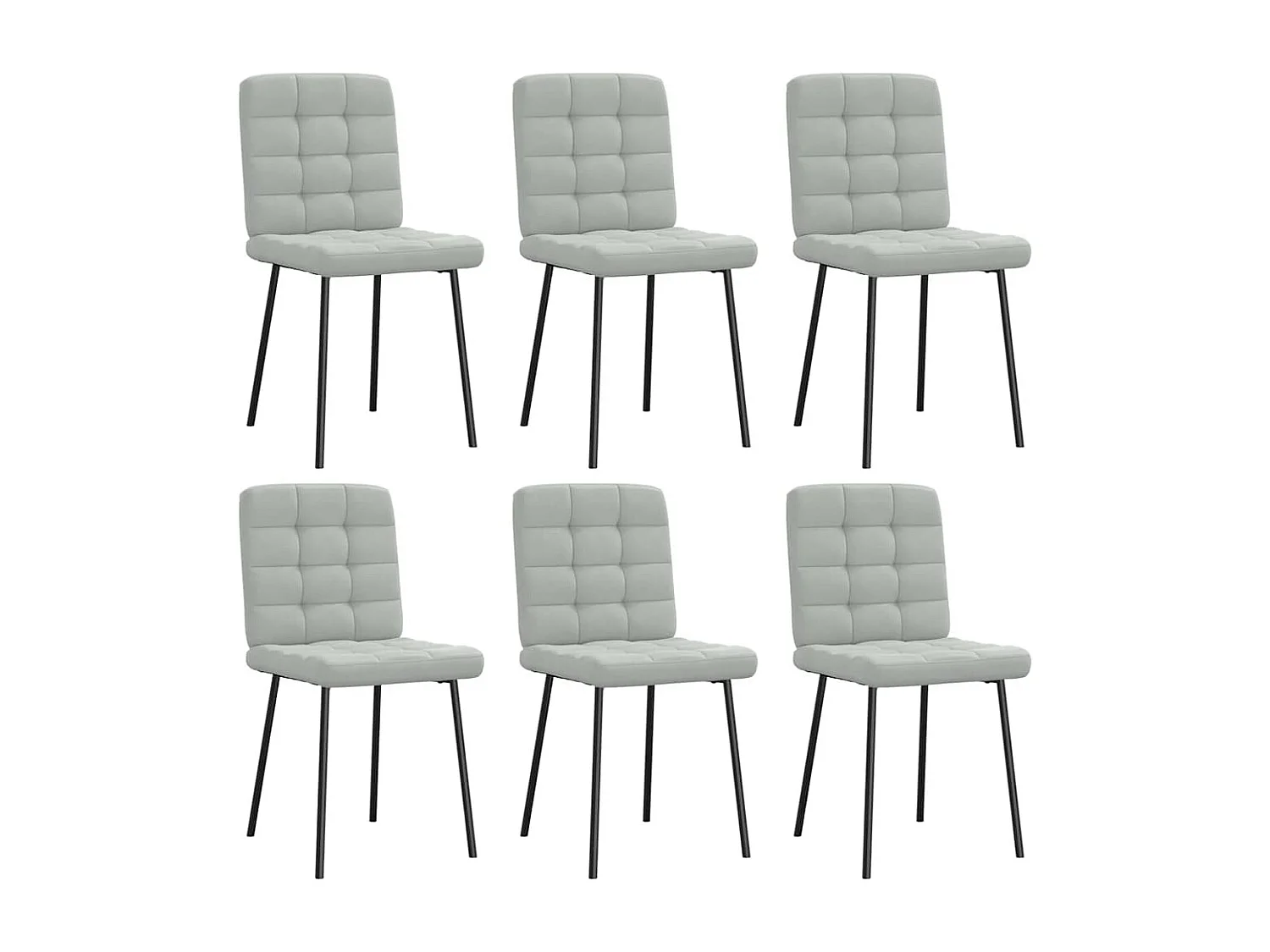 Chaises à manger lot de 6 gris clair velours