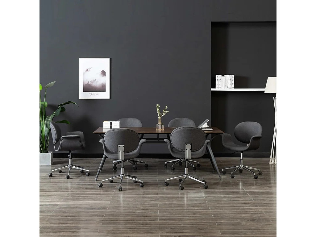 Chaises pivotantes à manger lot de 6 gris tissu
