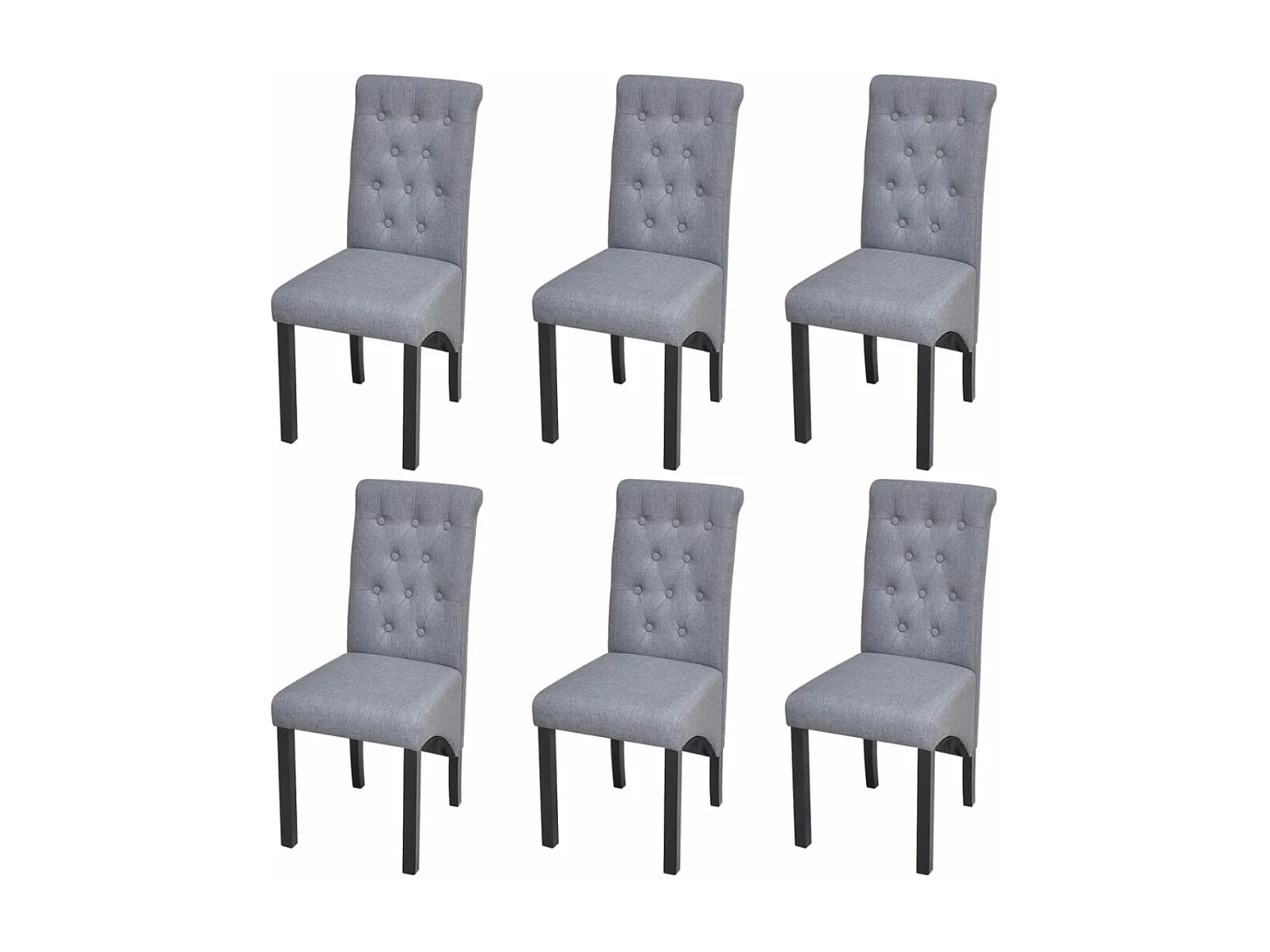 Eetkamerstoelen 6 st stof lichtgrijs