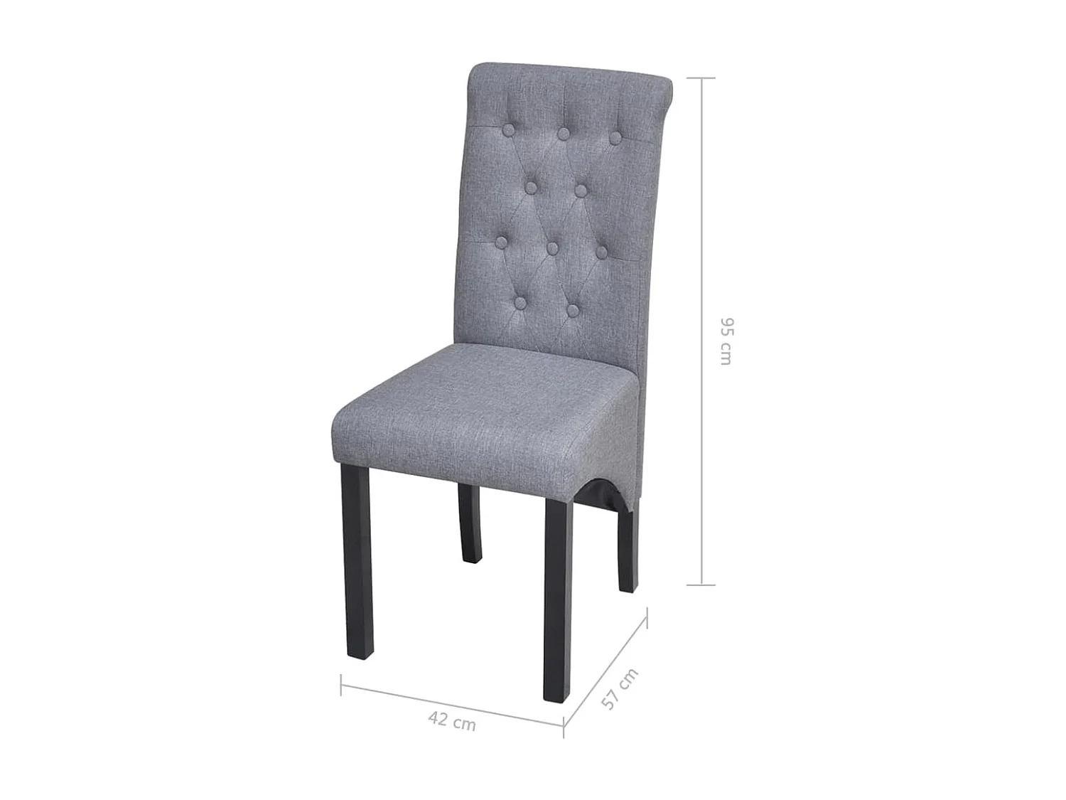 Eetkamerstoelen 6 st stof lichtgrijs