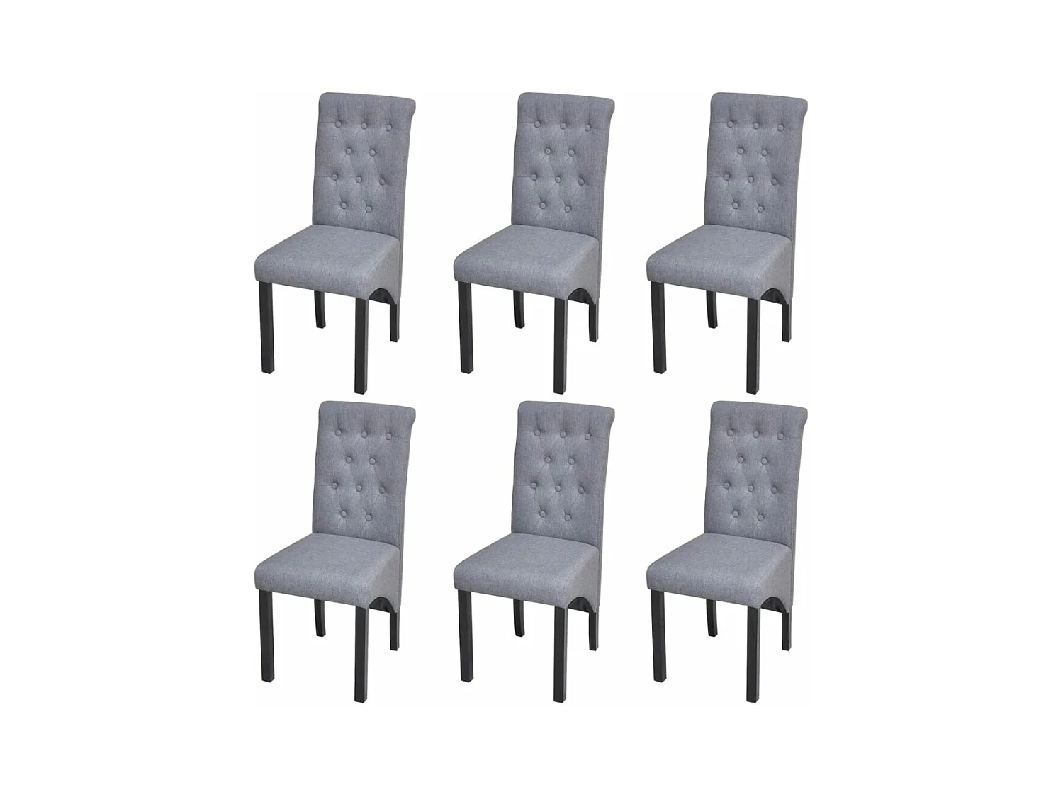 Chaises à manger lot de 6 gris clair tissu