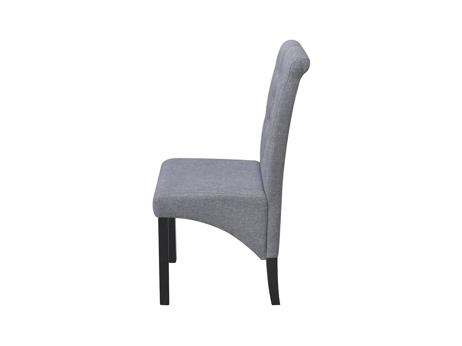 Cadeiras de jantar 6 peças tecido cinzento-claro