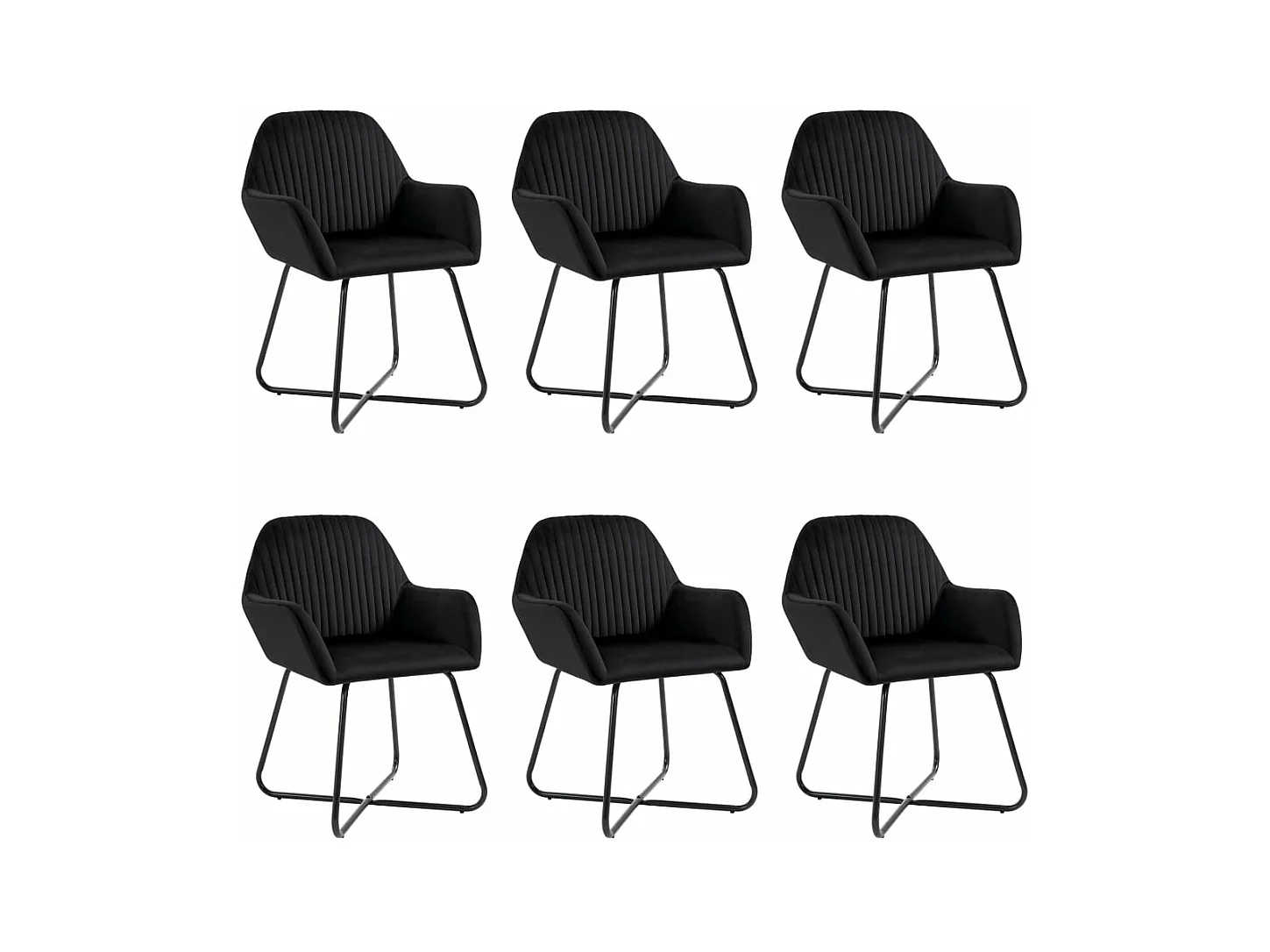 Chaises à manger lot de 6 noir velours