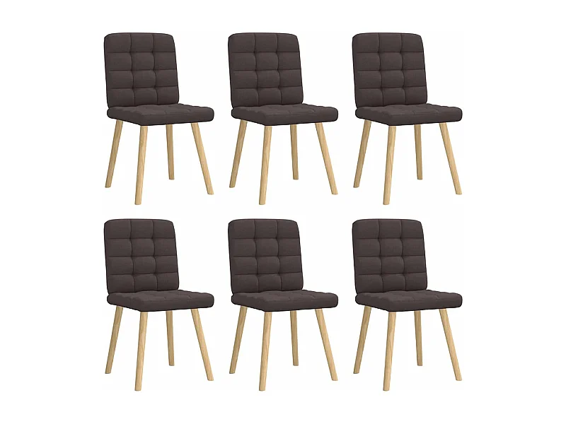 Chaises à manger lot de 6 marron foncé tissu