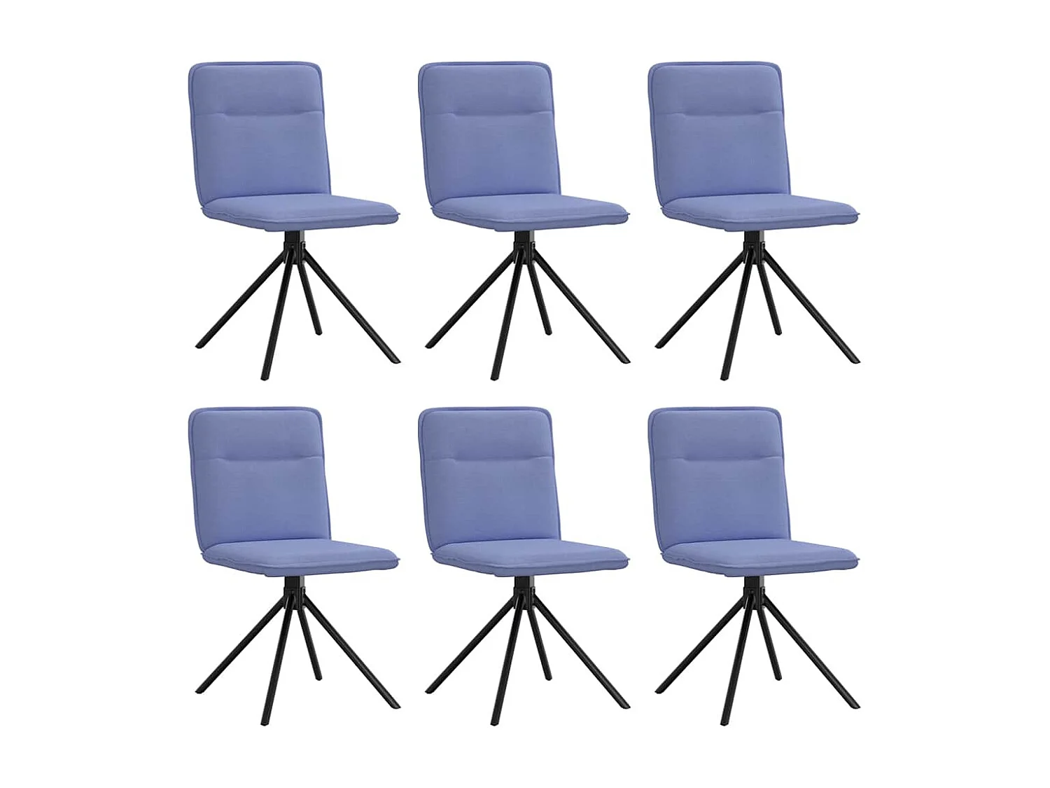 Chaises à manger lot de 6 bleu jean tissu