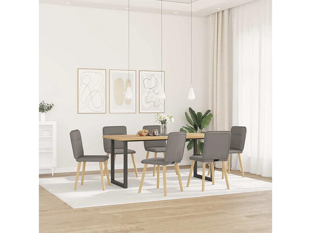 Eetkamerstoelen 6 st stof taupe
