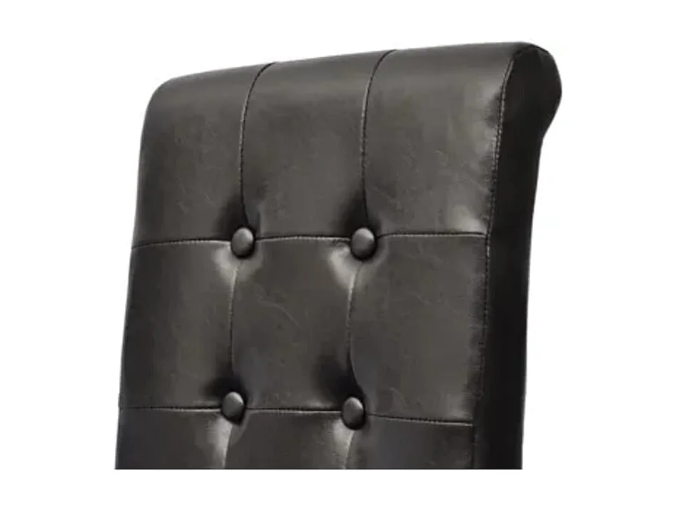 Cadeiras de jantar 6 peças couro artificial castanho