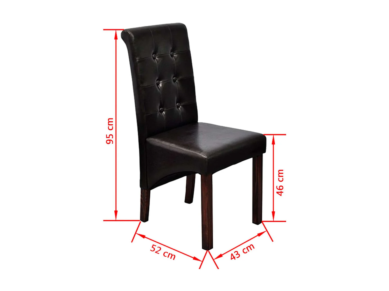 Cadeiras de jantar 6 peças couro artificial castanho