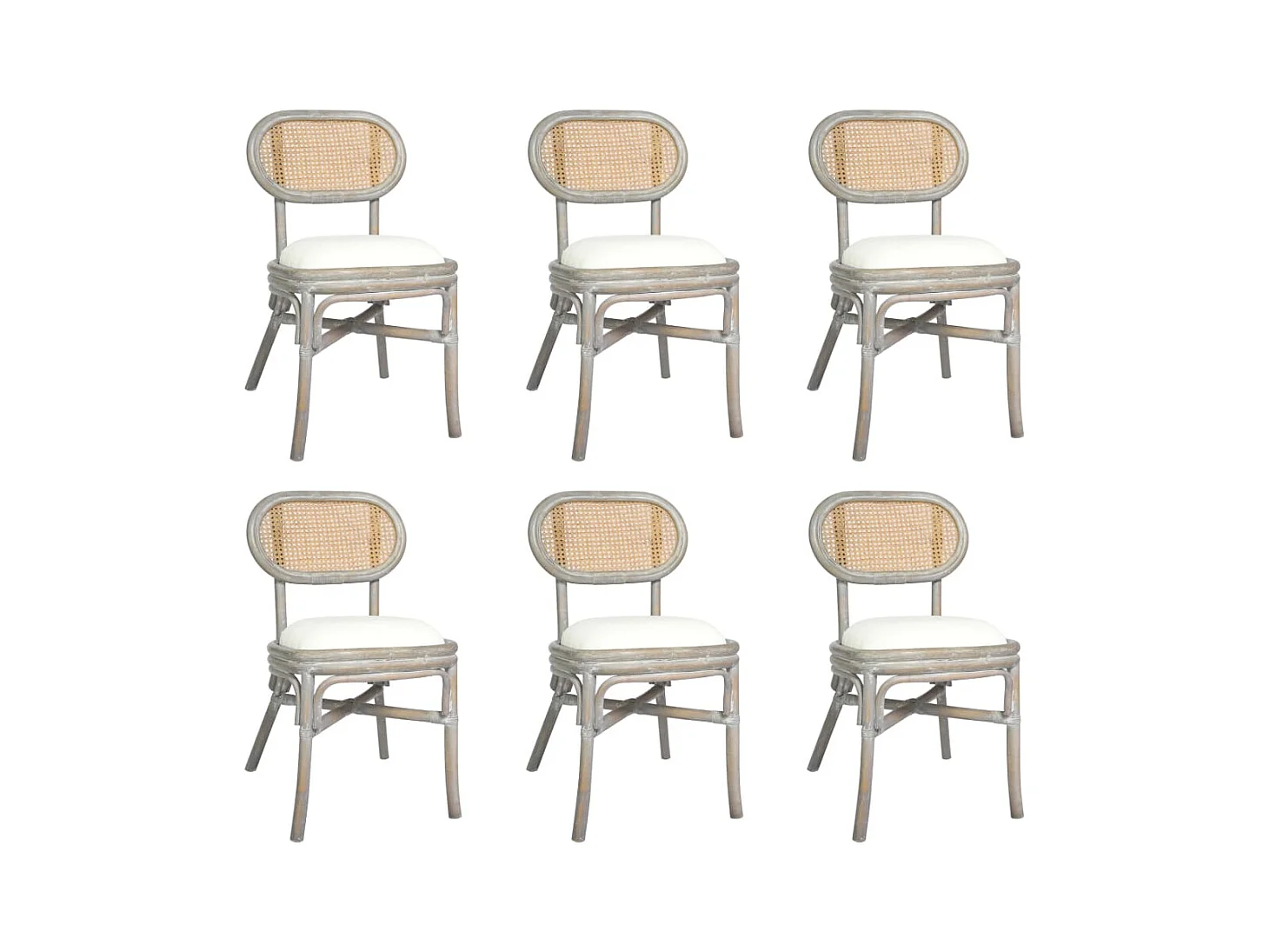 Chaises à manger lot de 6 gris Lin