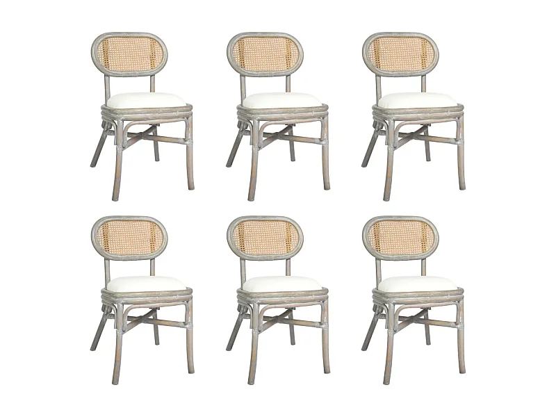 Chaises à manger lot de 6 gris Lin