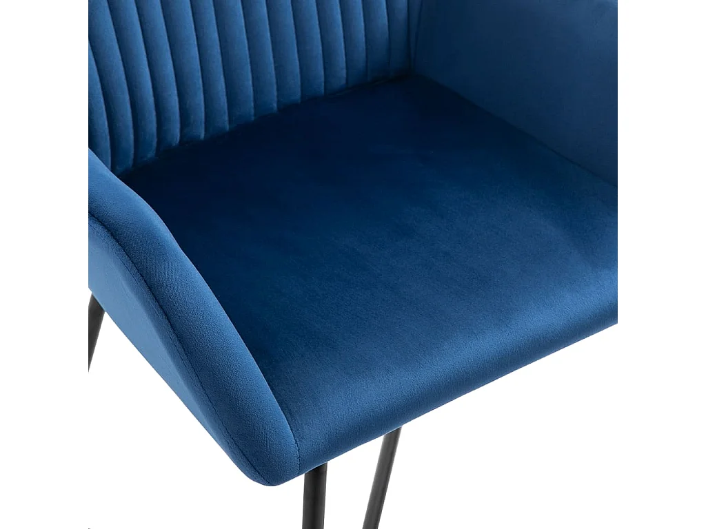 Chaises à manger lot de 6 bleu velours