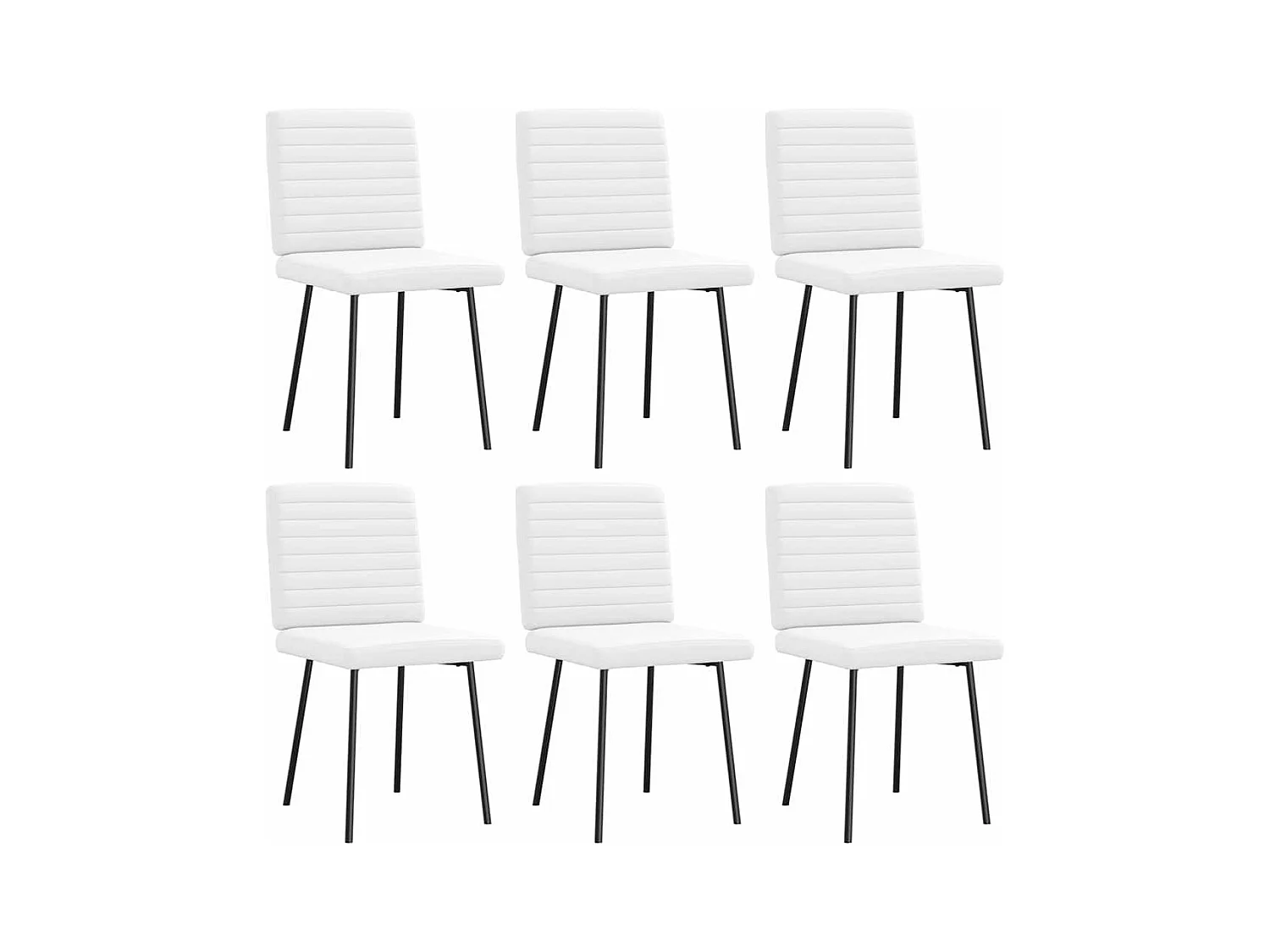 Chaises à manger lot de 6 blanc similicuir