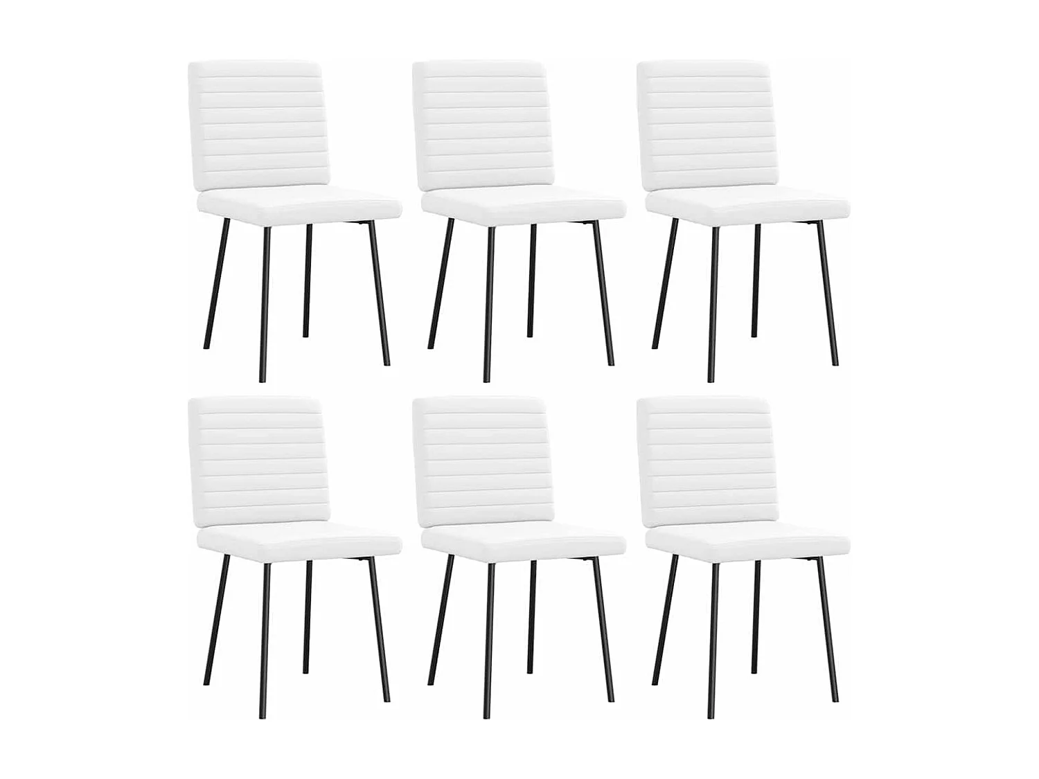 Chaises à manger lot de 6 blanc similicuir