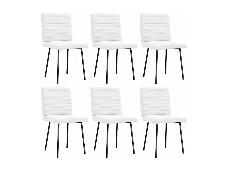 Eetkamerstoelen 6 st kunstleer wit