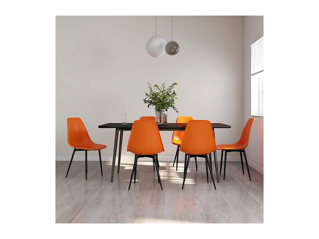 Chaises à manger lot de 6 orange PP