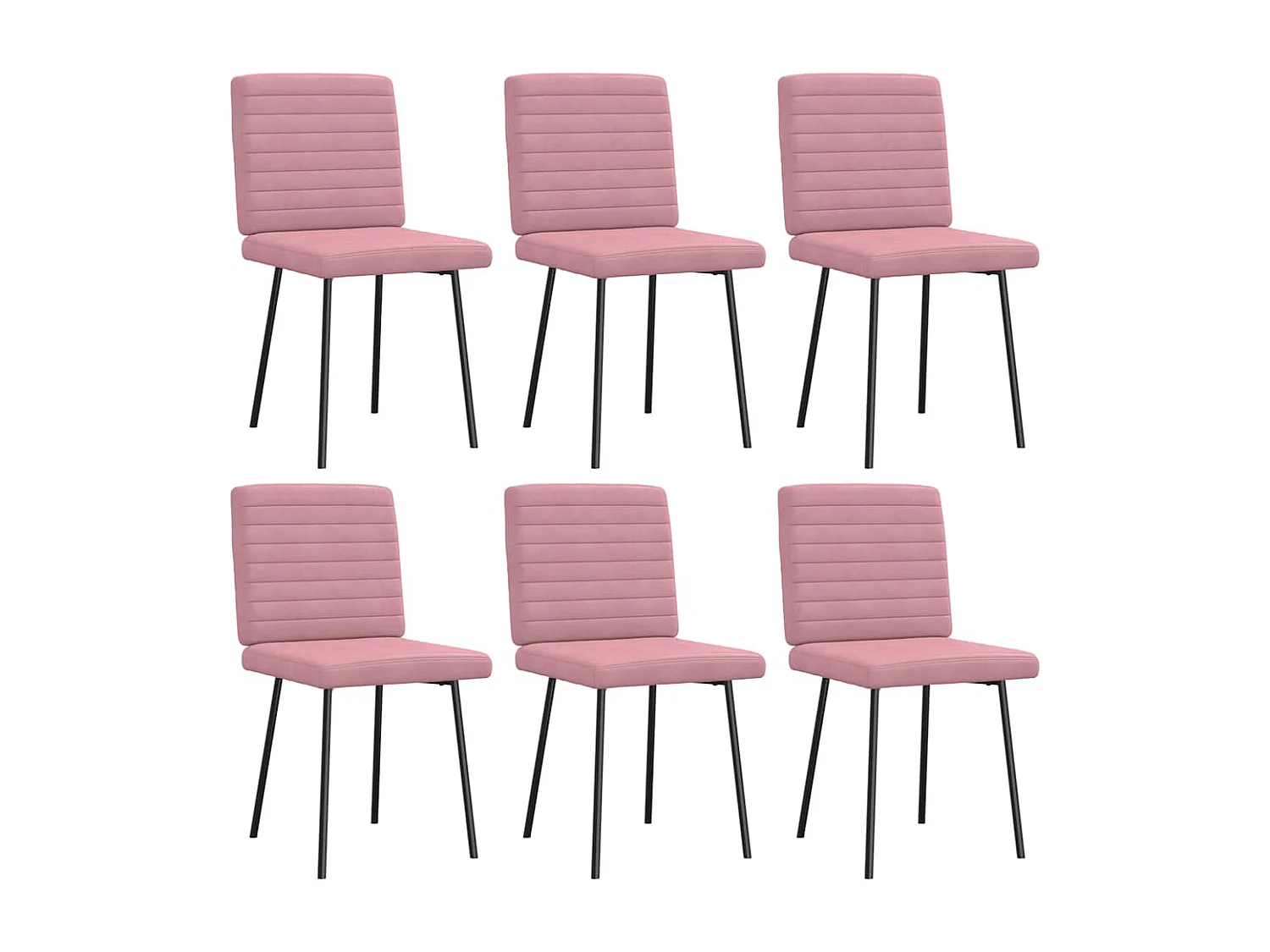 Eetkamerstoelen 6 stukkenfluweel roze