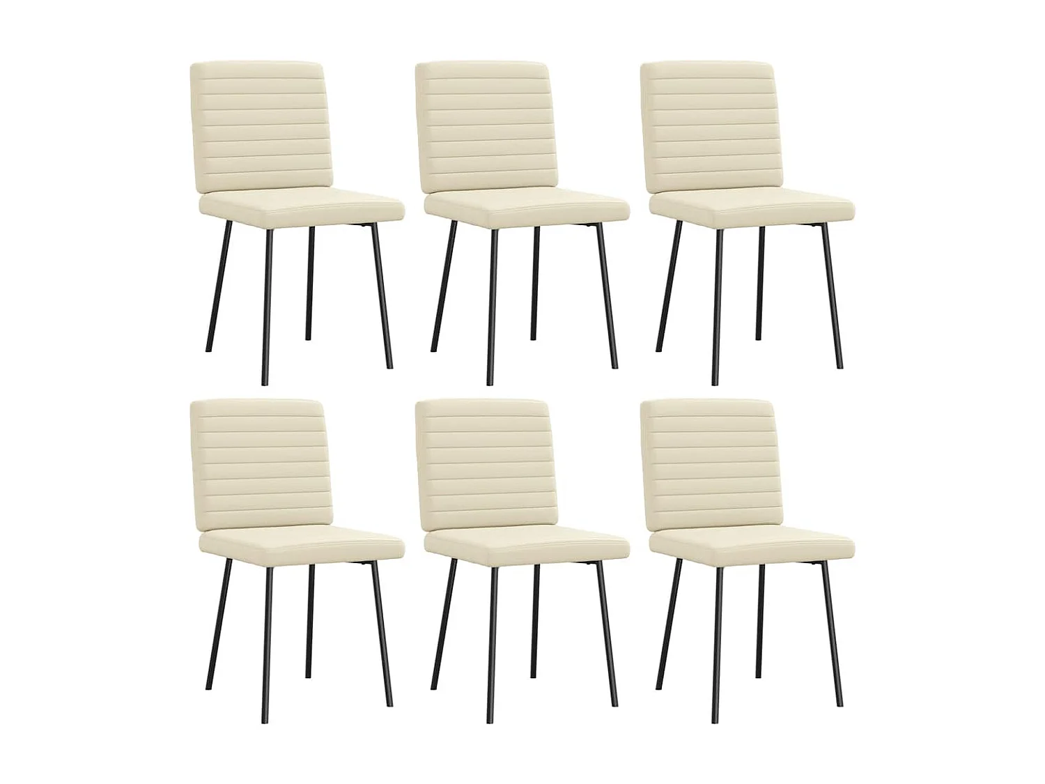 Chaises à manger lot de 6 crème similicuir