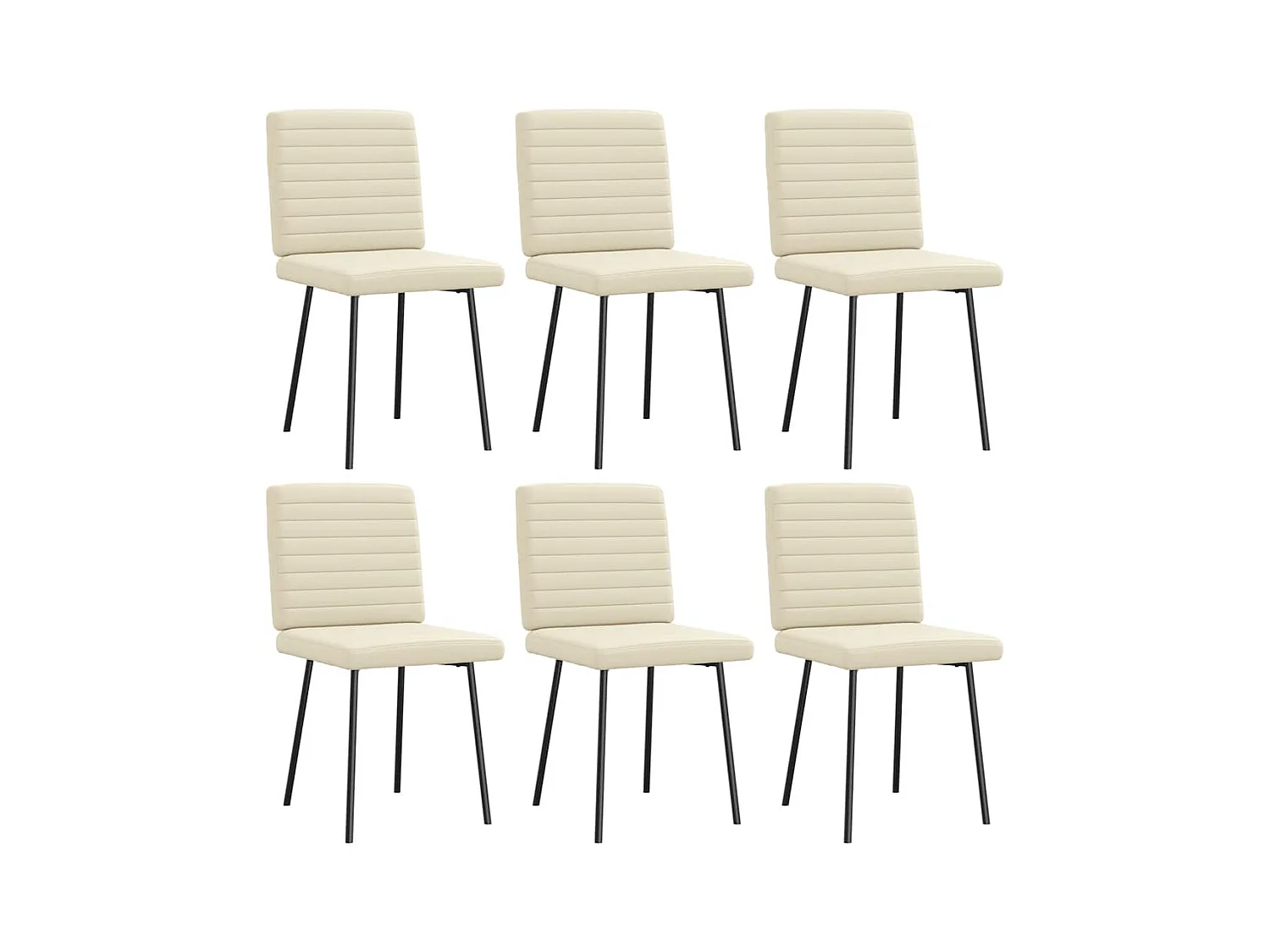Chaises à manger lot de 6 crème similicuir
