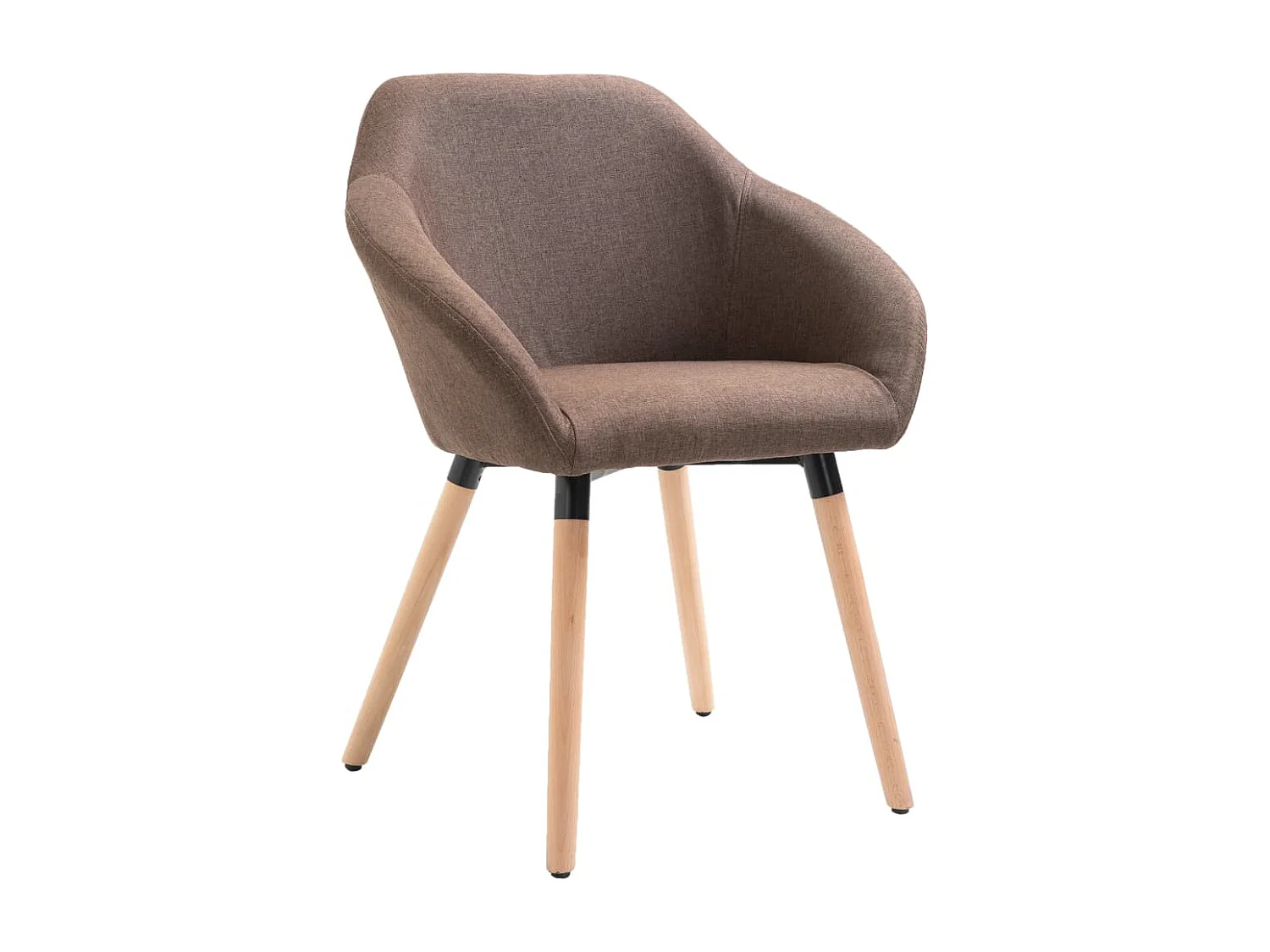 Chaises à manger lot de 6 marron tissu