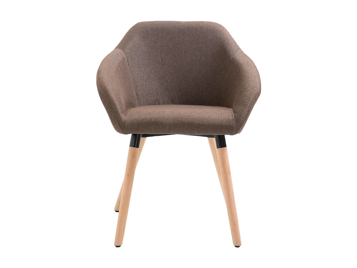 Chaises à manger lot de 6 marron tissu