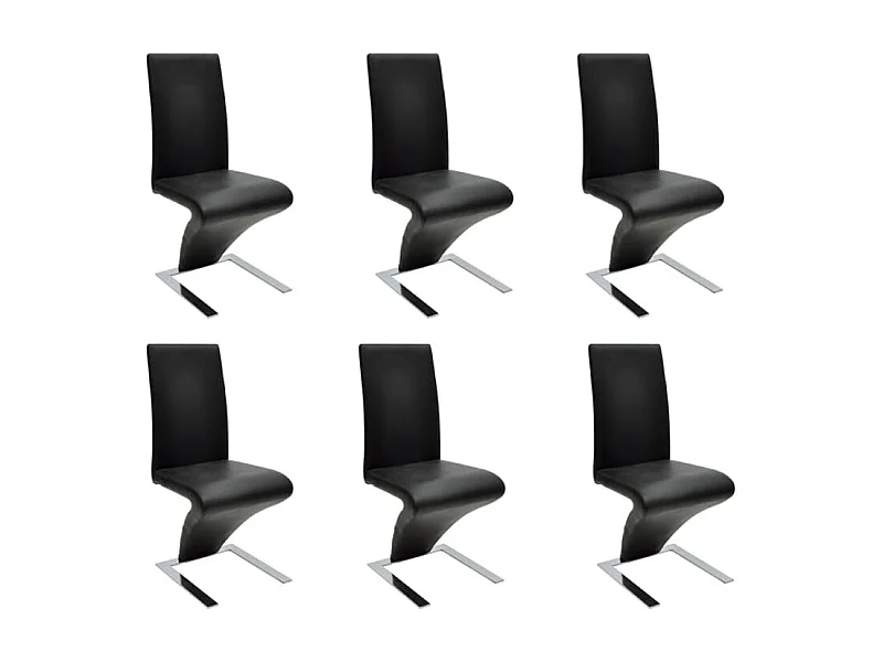 Sillas de comedor 6 unidades cuero sintético negro