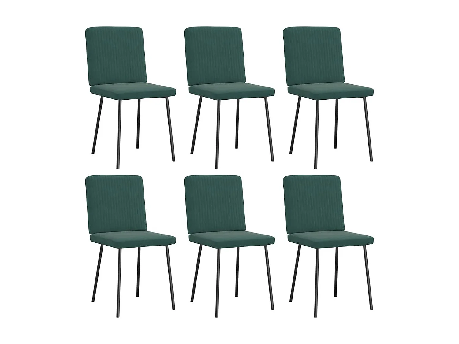 Chaises à manger lot de 6 vert foncé velours