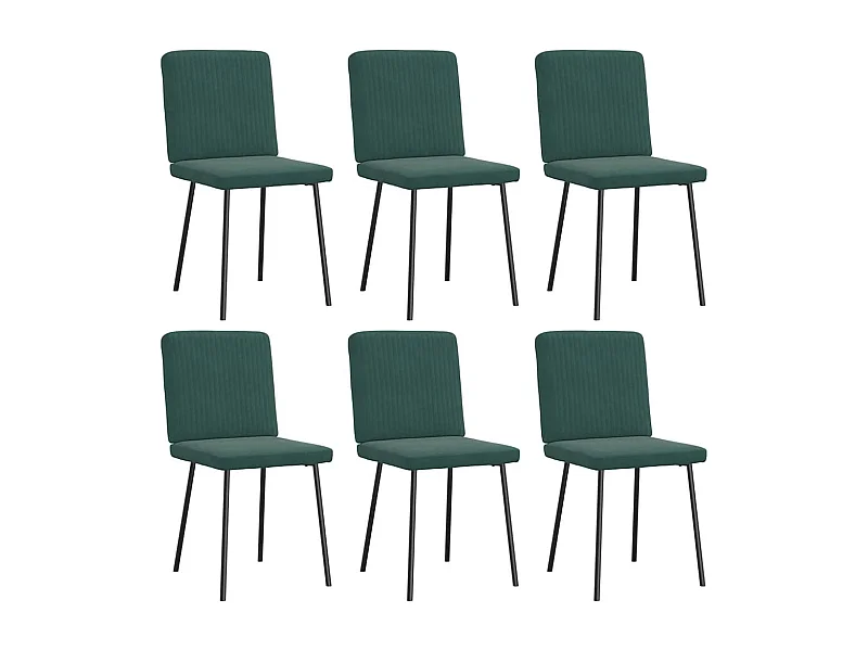 Chaises à manger lot de 6 vert foncé velours