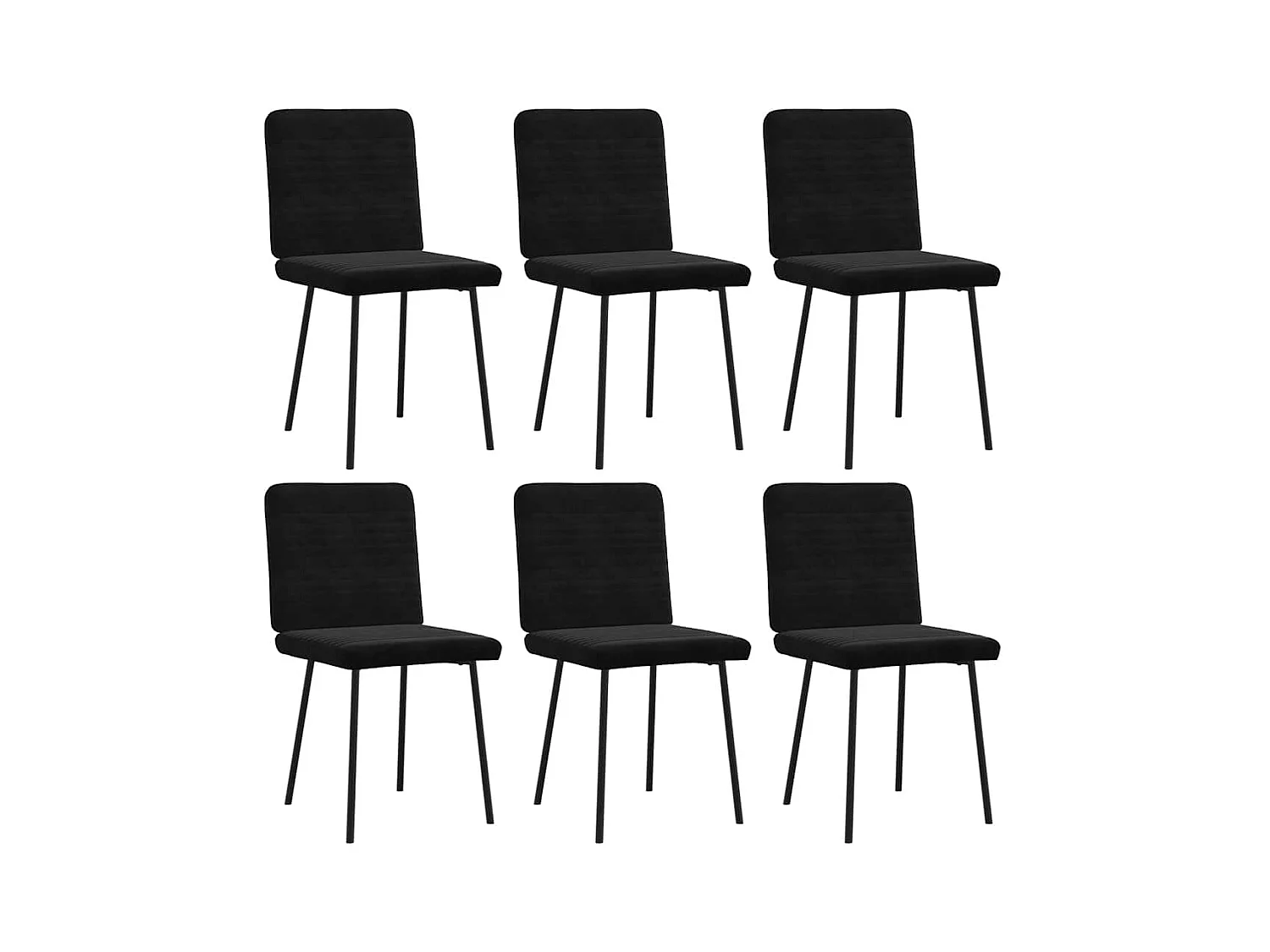 Chaises à manger lot de 6 noir velours