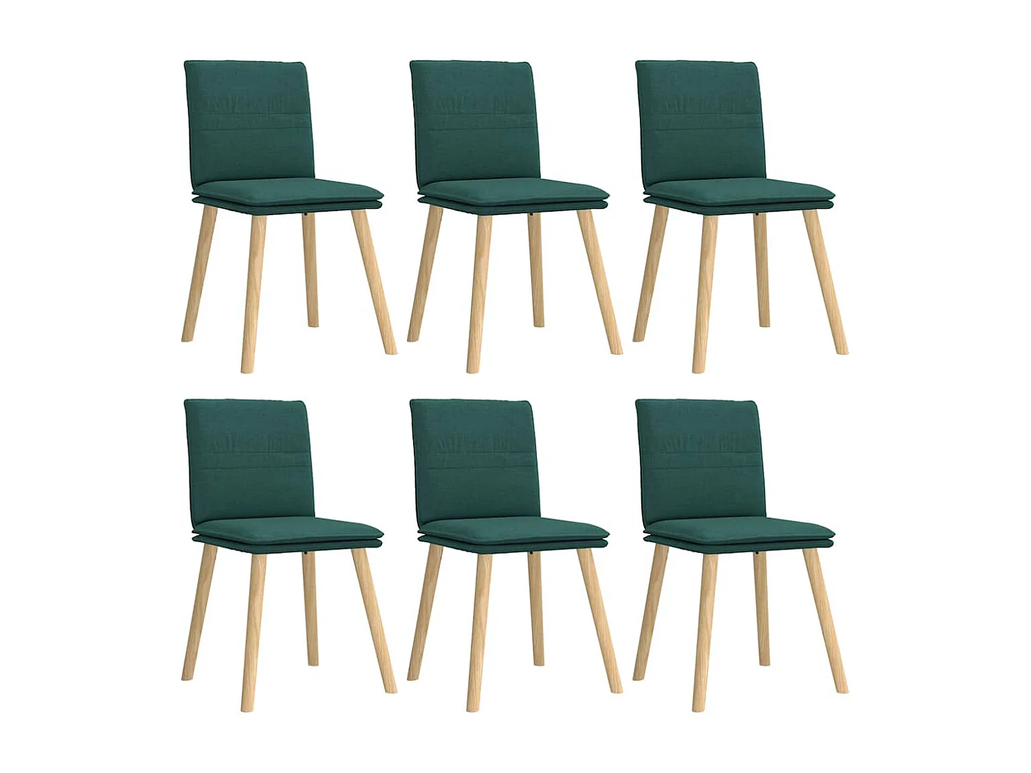 Chaises à manger lot de 6 vert foncé tissu