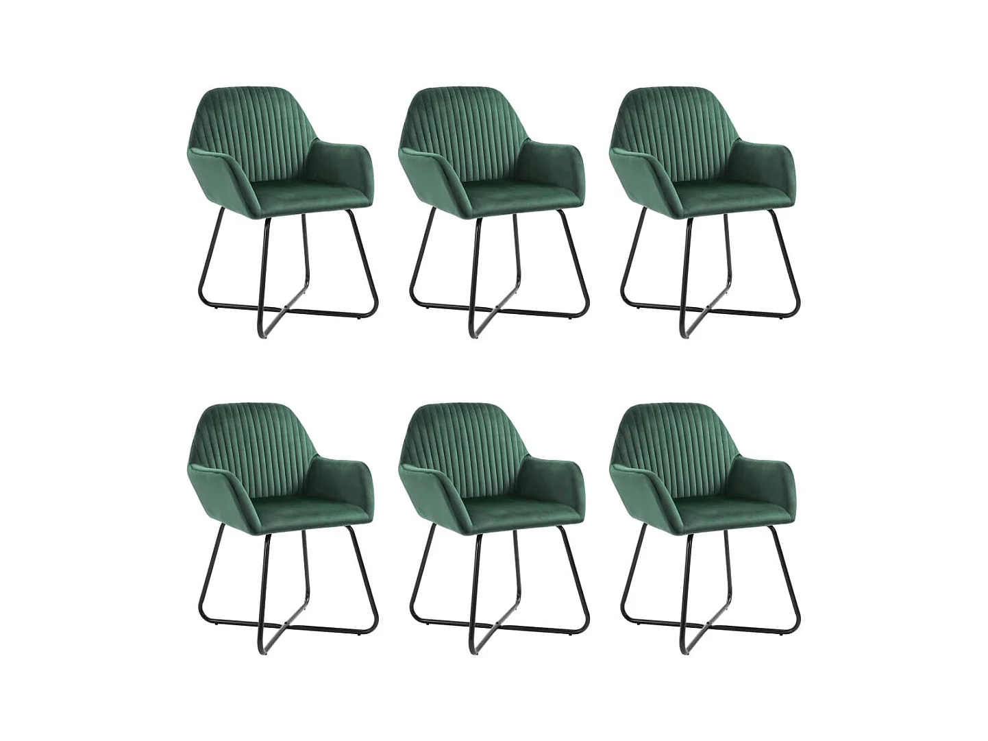 Chaises à manger lot de 6 vert velours