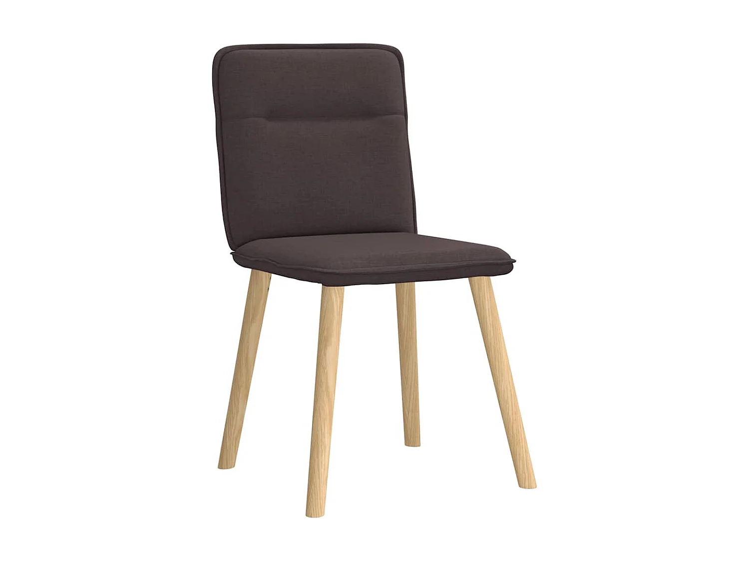 Cadeiras de jantar 6 peças tecido castanho-escuro