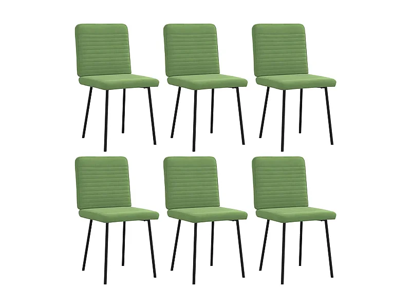 Chaises à manger lot de 6 vert clair velours