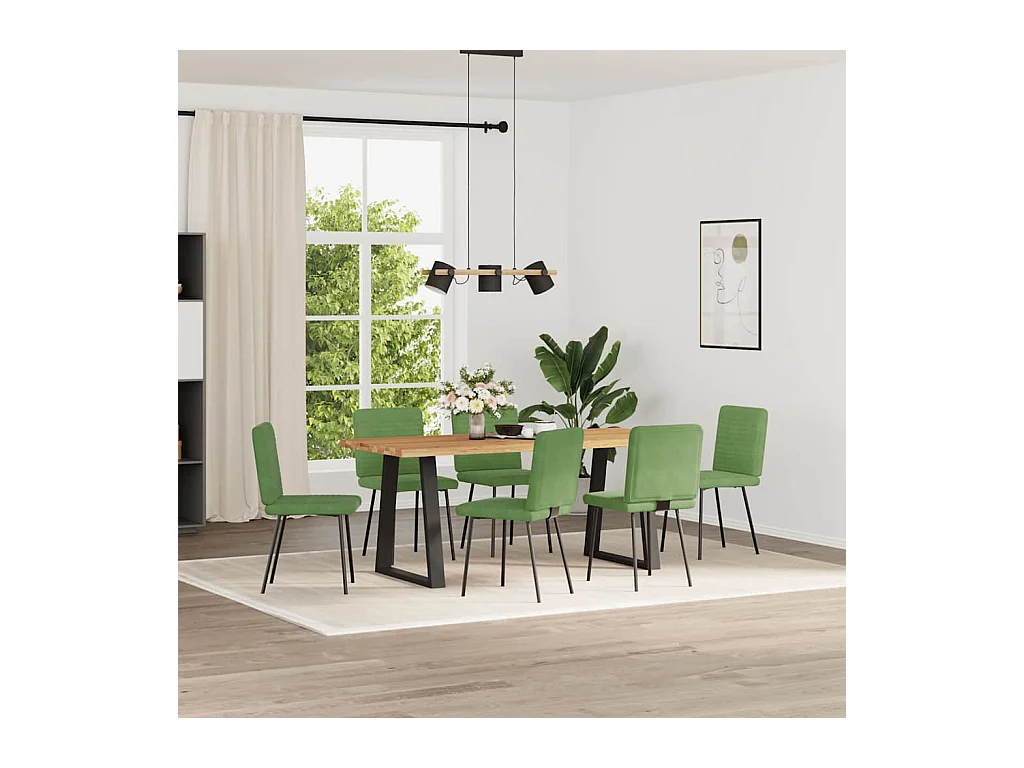 Sillas de comedor 6 unidades terciopelo verde claro