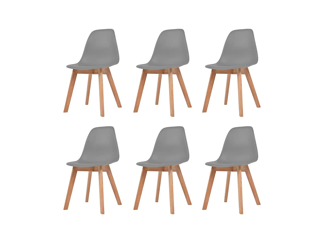 Chaises à manger lot de 6 Gris Plastique
