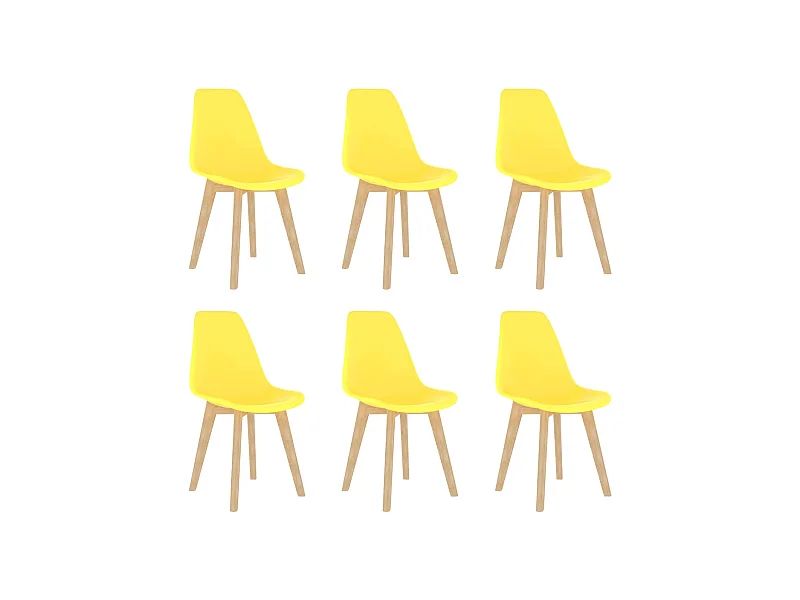 Sillas de comedor 6 unidades plástico amarillo