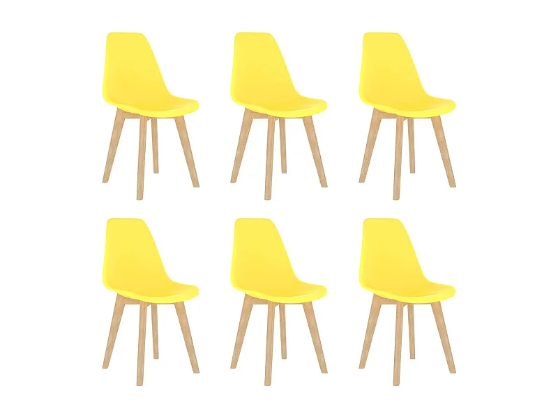 Eetkamerstoelen 6 st kunststof geel