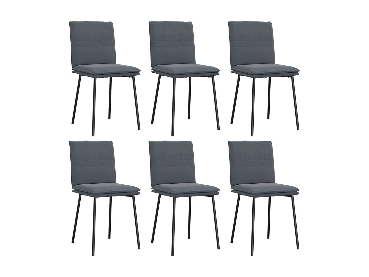 Chaises à manger lot de 6 gris foncé velours