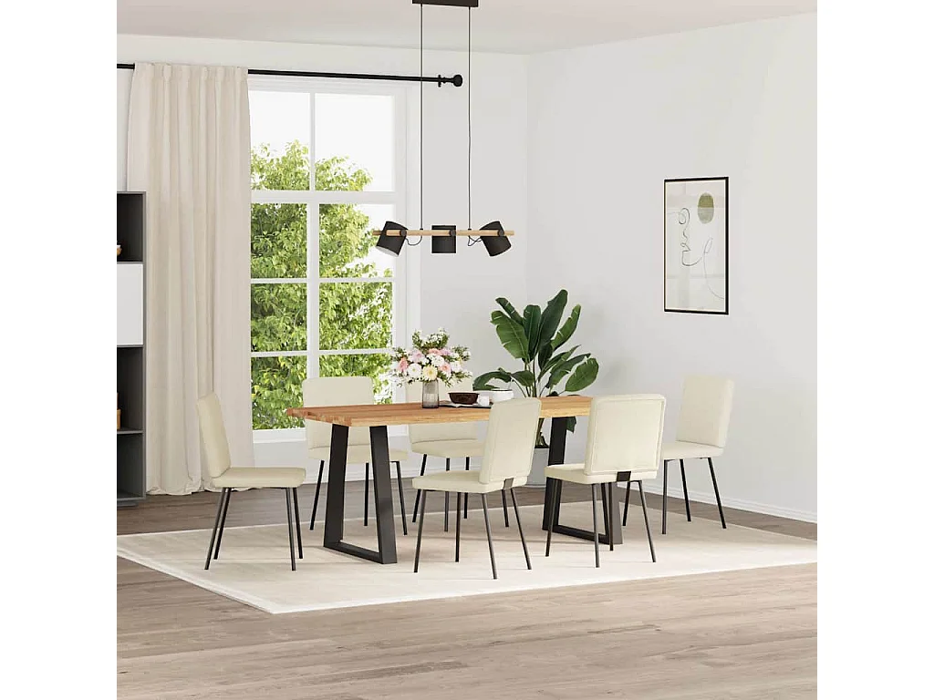 Chaises à manger lot de 6 crème velours