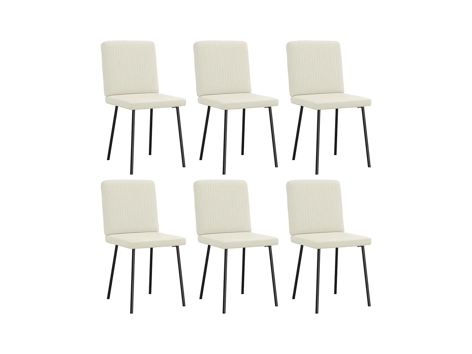 Chaises à manger lot de 6 crème velours