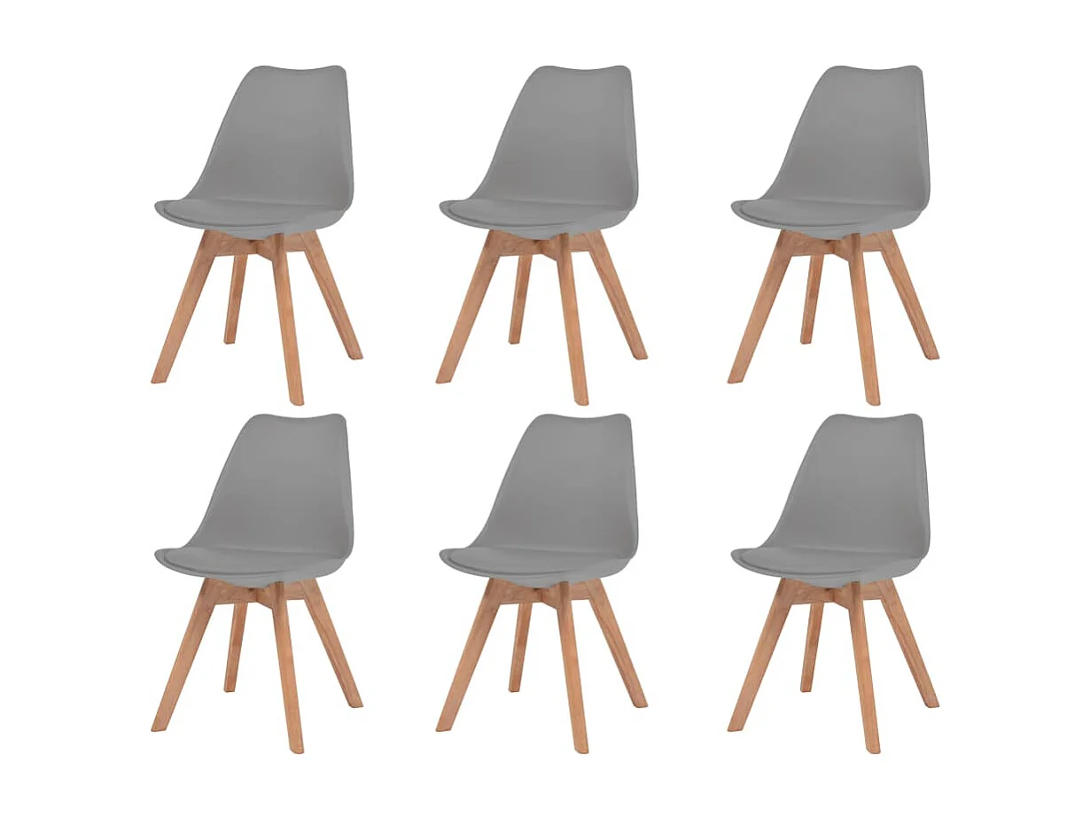 Chaises à manger lot de 6 Gris Plastique