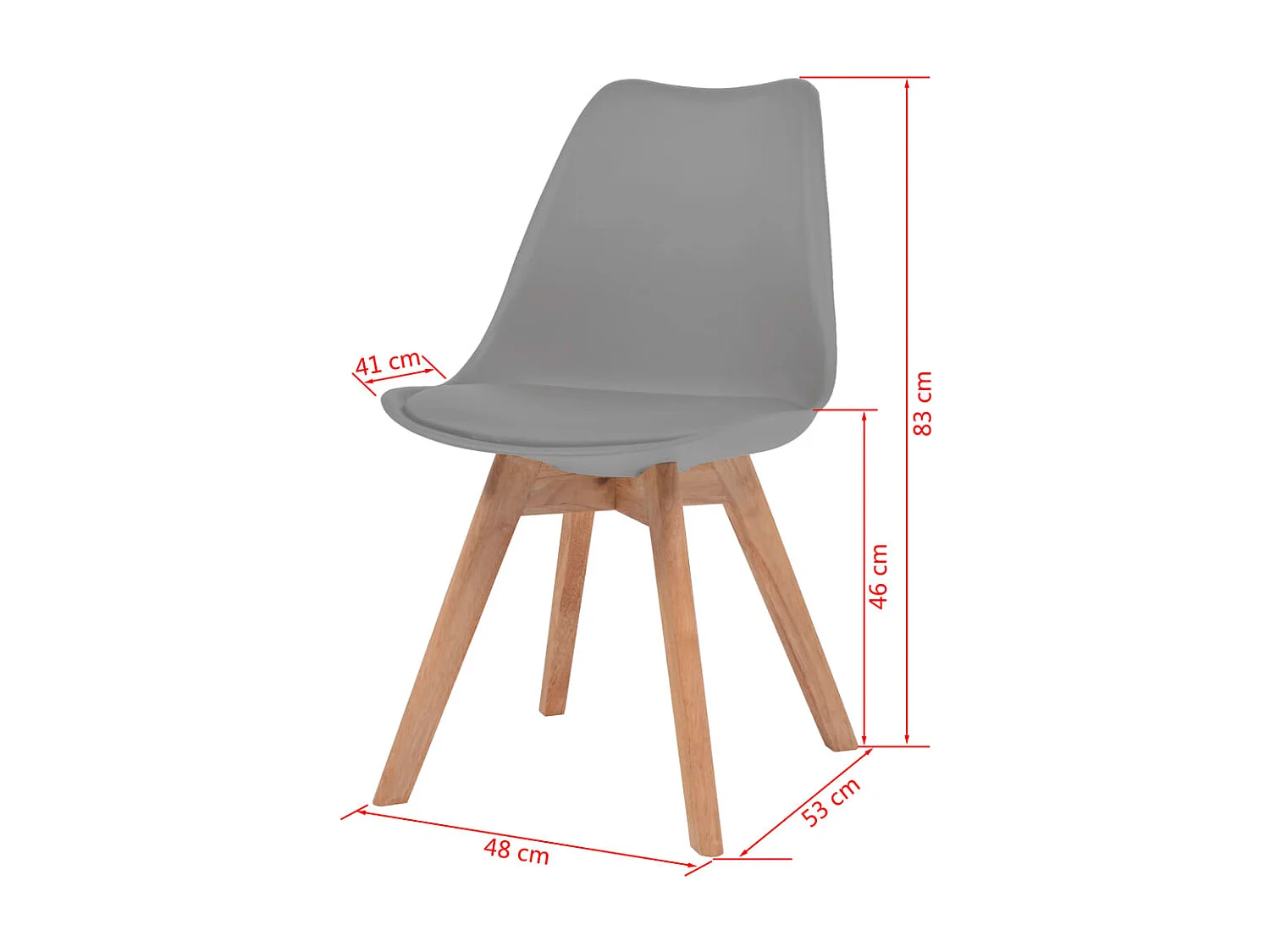 Chaises à manger lot de 6 Gris Plastique