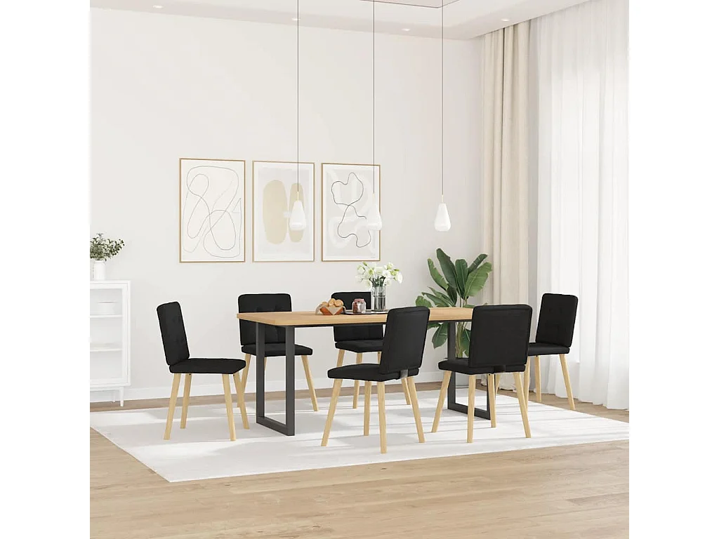 Sillas de comedor giratorias 6 unidades tela negras