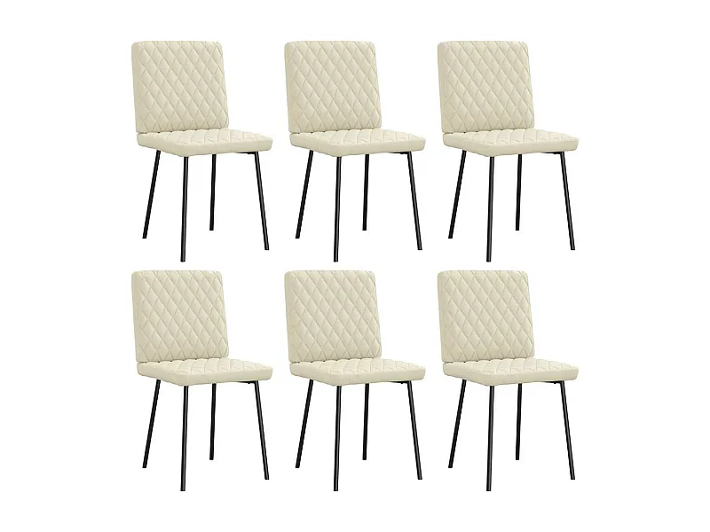 Eetkamerstoelen 6 st kunstleer crèmekleurig