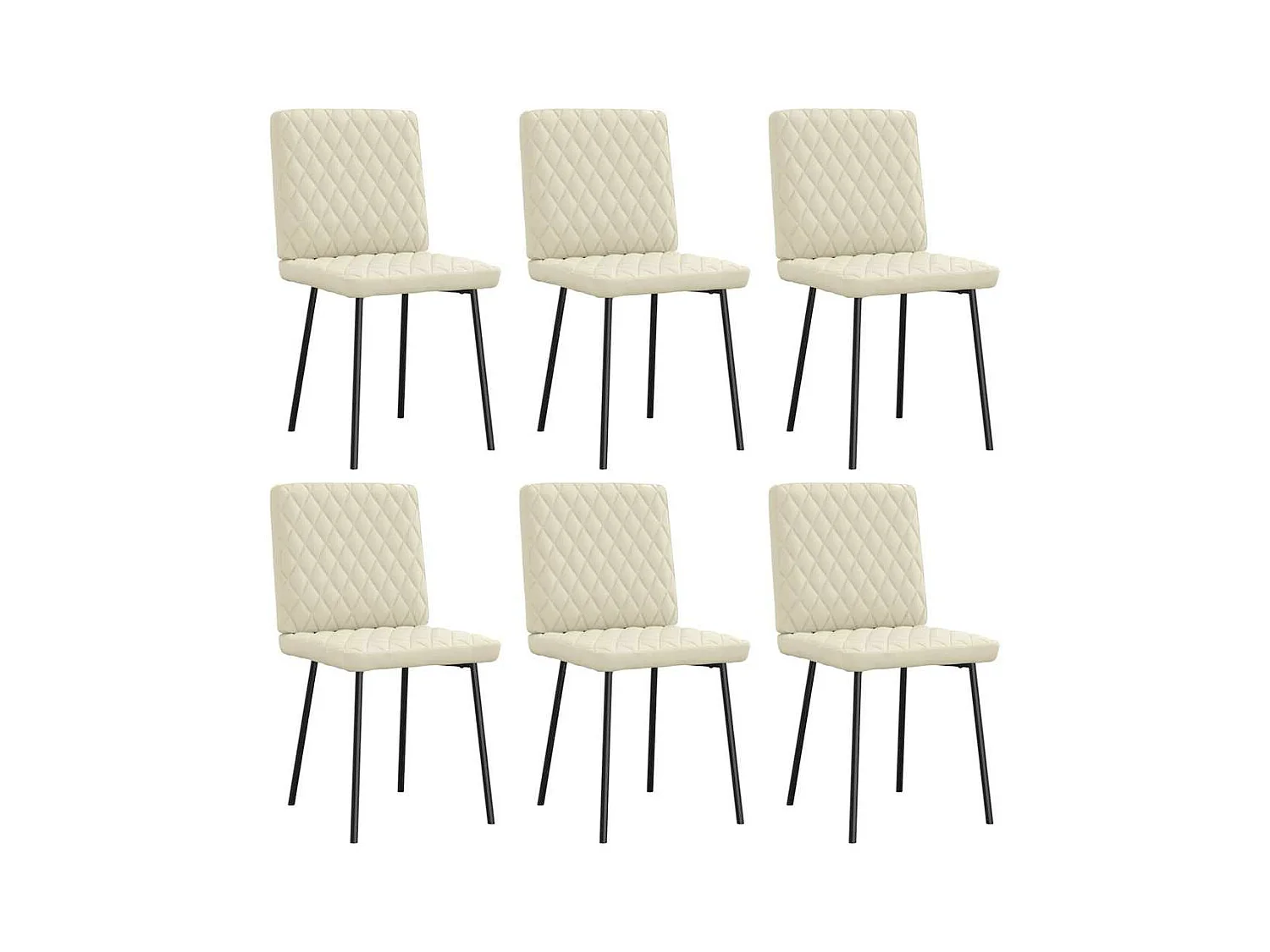 Chaises à manger lot de 6 crème similicuir