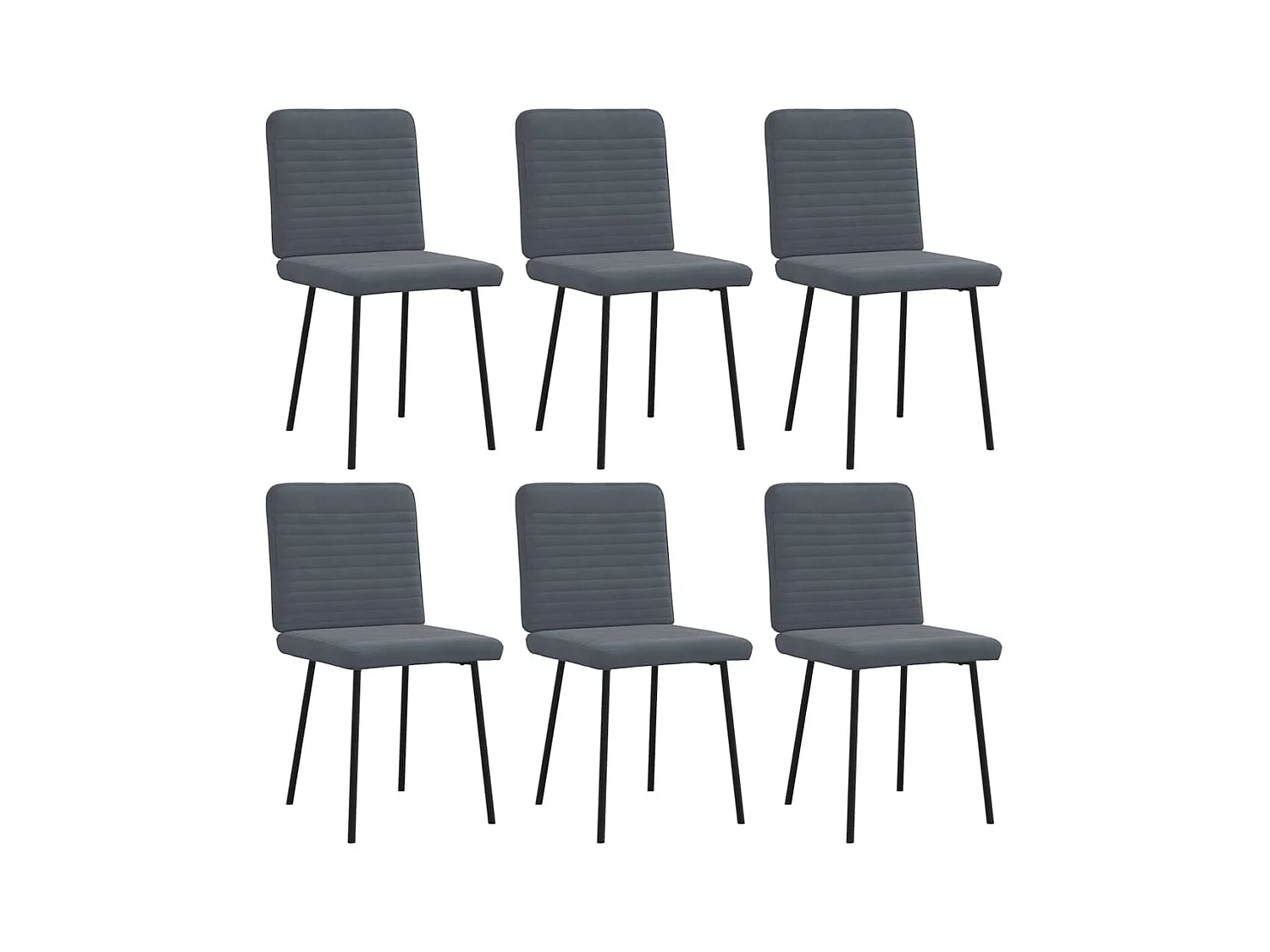 Chaises à manger lot de 6 gris foncé velours