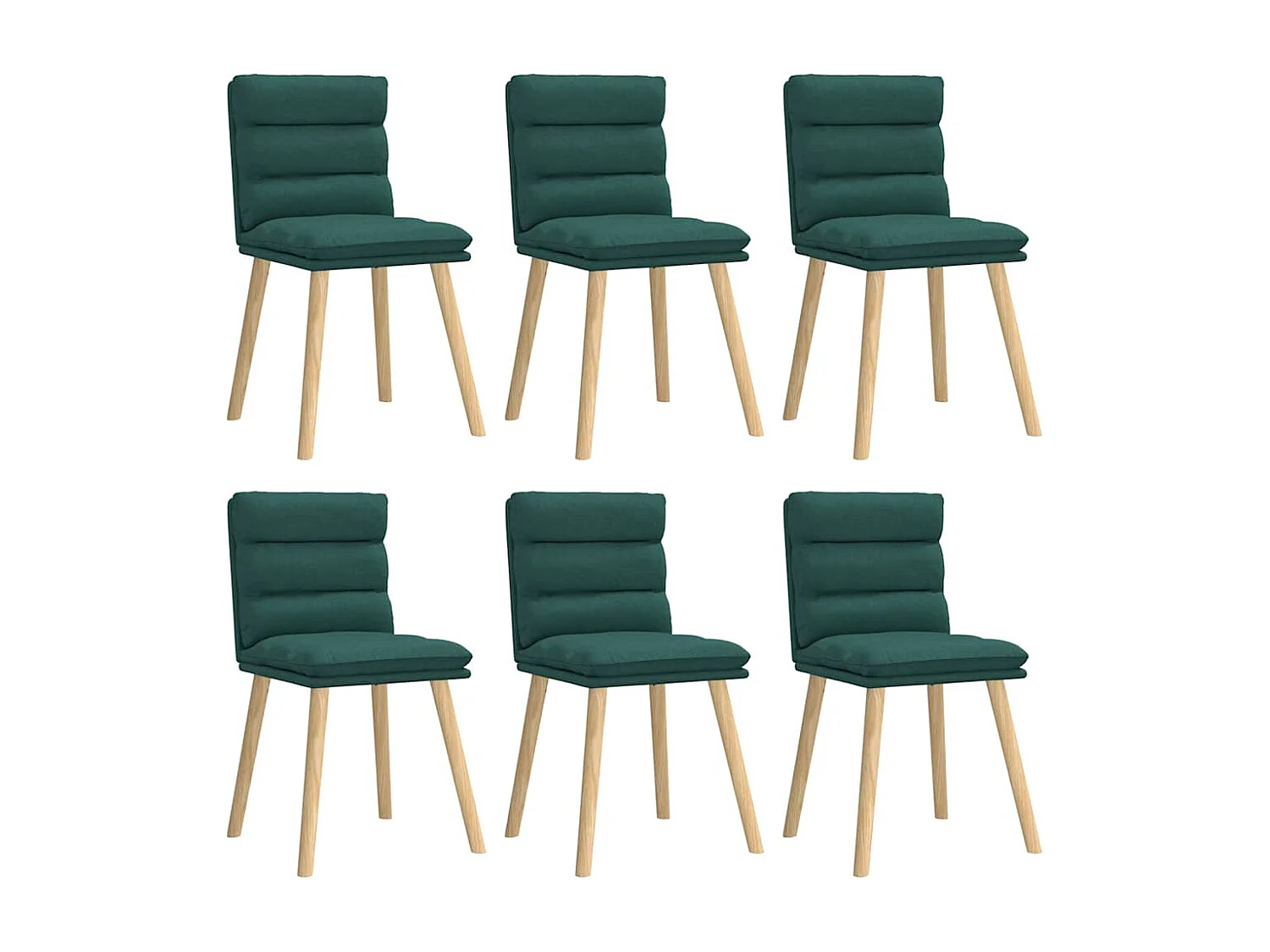 Chaises à manger lot de 6 vert foncé tissu
