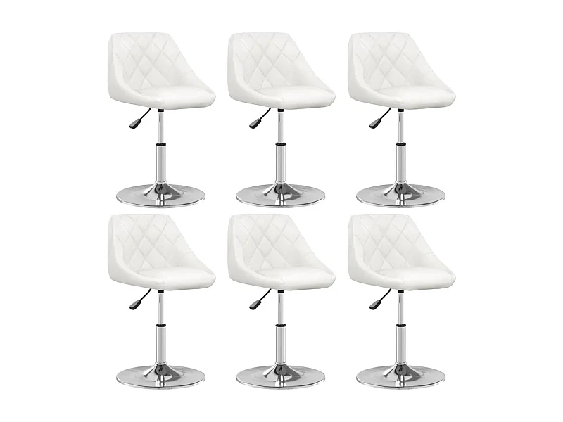 Sillas de comedor 6 unidades cuero sintético blanco