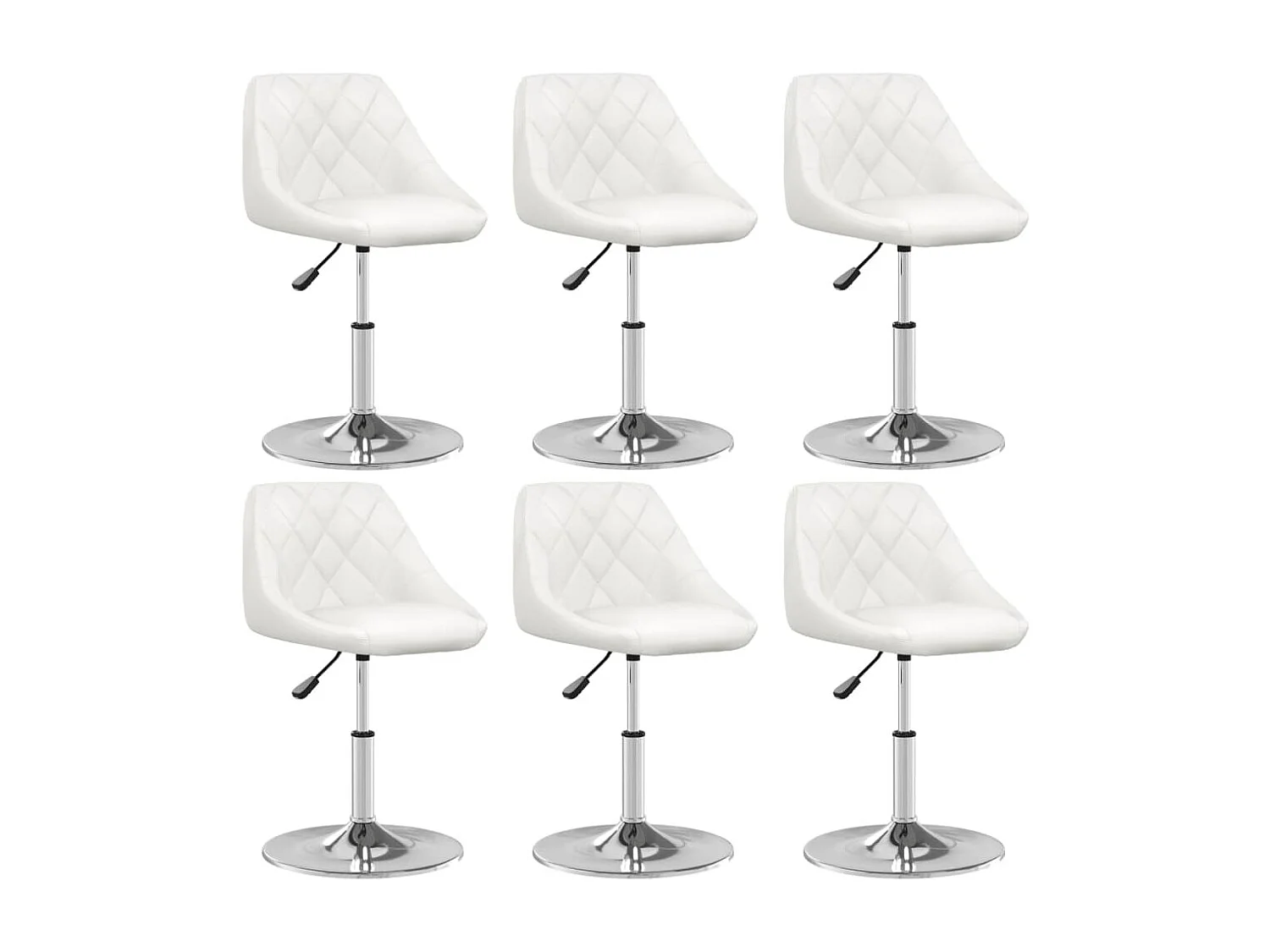 Cadeiras de jantar 6 peças couro artificial branco