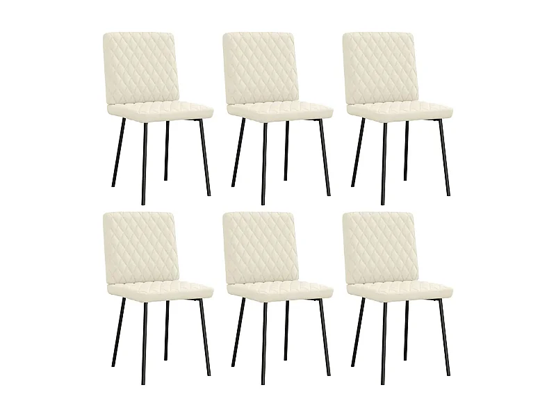 Eetkamerstoelen 6 st fluweel crèmekleurig