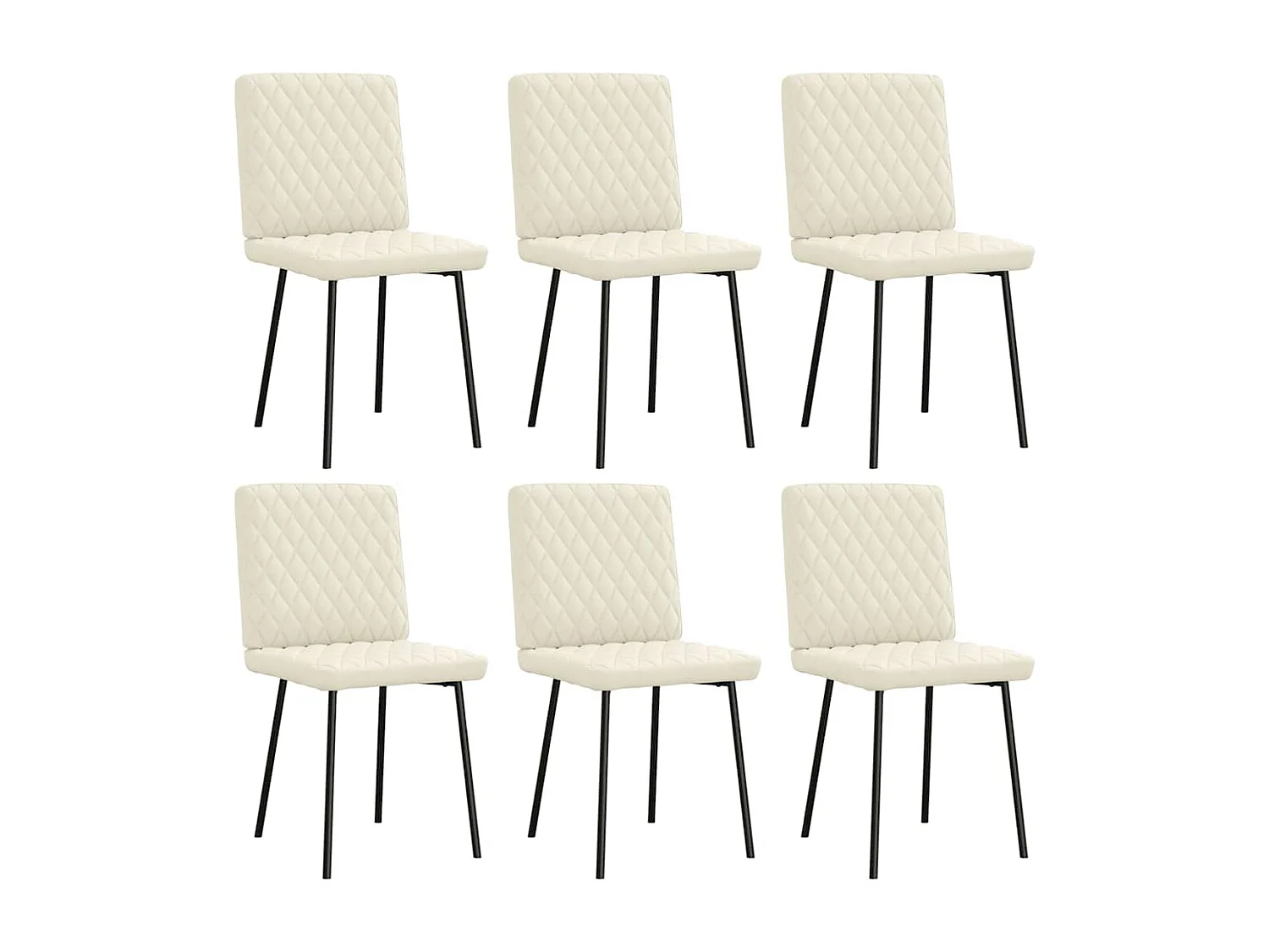 Chaises à manger lot de 6 crème velours